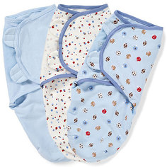 Конверт на липучке SwaddleMe, размер S/M, (3шт), Summer Infant, голубой/спорт