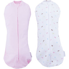 Конверт для пеленания на молнии SwaddleMe 2шт., размер S, Summer Infant, бантики