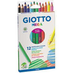 Утолщенные цветные деревянные карандаши, 12 шт. Giotto
