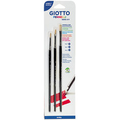 Кисти для масляных красок и декоративных работ (натуральная щетина) №0,2,4 в картонном блистере Giotto