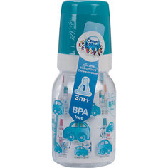 Бутылочка тритановая (BPA 0%) с сил. соской, 120 мл. 3+, Canpol Babies, бирюзовый