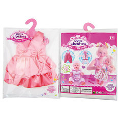 Одежда для кукол: розовое платье, атласное, JUNFA