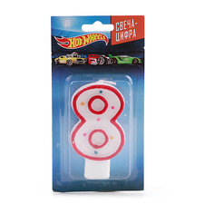 Свеча-цифра "8", Hot Wheels Веселый праздник