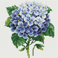 Алмазная мозаика по номерам "Синие цветы" 20*20 см (на подрамнике) Tukzar