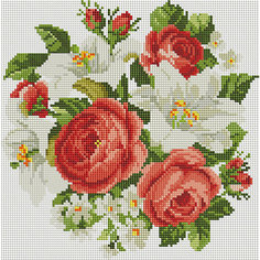 Алмазная мозаика "Букет: красное и белое" 30*30 см Schreiber