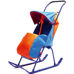 Санки-коляска Малышок 1, Galaxy, оранжевый/синий