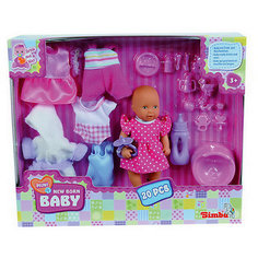 Пупс с набором одежды и аксессуарами, 12 см, Simba