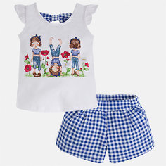Комплект: футболка с длинным рукавом и шорты для девочки Mayoral