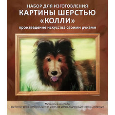 Картина шерстью "Колли" Цветной