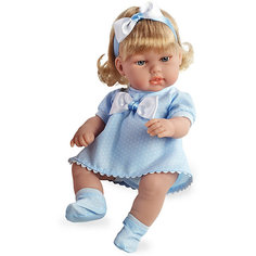 Кукла-блондинка, в голубом платье с бантом, 33см, Arias