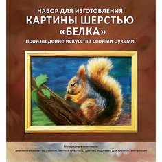 Картина шерстью "Белка" Цветной