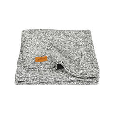 Вязаный плед 75х100 см, Jollein, Stonewashed knit grey