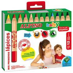 Цветные карандаши  baby, 12 цв. + точилка Alpino