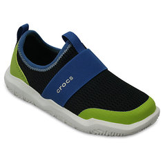 Кроссовки Kids Swiftwater Easy-On Shoes, черный, зеленый Crocs