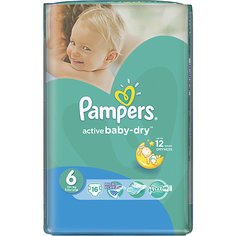 Подгузники Pampers Active Baby-Dry, 15+ кг, 6 размер, 16 шт., Pampers