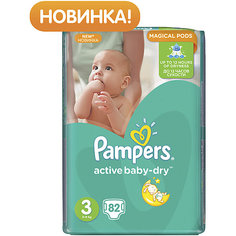 Подгузники Pampers Active Baby-Dry, 5-9 кг, 3 размер, 82 шт., Pampers