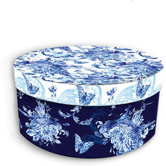 Коробка подарочная "Голубые цветы", 14х14х7см., Феникс-Презент