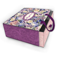 Коробка подарочная "Лиловые букеты", 16х16х8см., Феникс-Презент