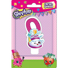 Свеча-цифра 0, 8 см, Shopkins Росмэн