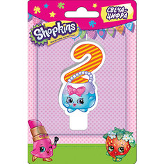 Свеча-цифра 2, 8 см, Shopkins Росмэн