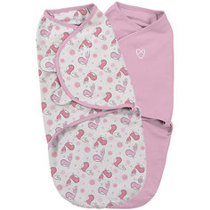 Конверт на липучке Swaddleme, размер S/M, 2шт., Summer Infant, розовый/птички