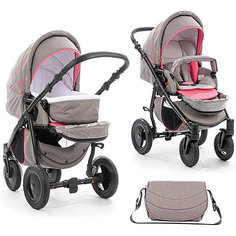 Коляска 2 в 1 Tutis Smart, серый/розовый