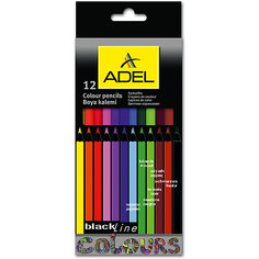 ADEL Карандаши цветные Blackline-PB, шестигранные, 12 цветов.