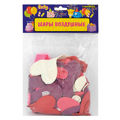 Воздушные шары "Сердечки", разноцветные, c принтом, 50 шт Action!