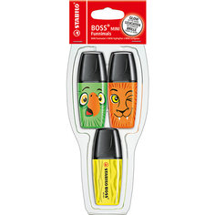 Набор текстовыделителей  BOSS MINI FUNNIMALS 3цв желт,ораж,зел Stabilo