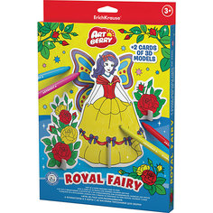 Erich Krause Игровой 3D пазл для раскрашивания Artberry Royal Fairy (6 фломастеров+2 карты с фигурами для сборки)