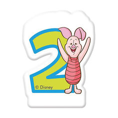 Свечка для торта "Цифра 2", Disney Винни Пух Procos