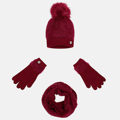 Комплект: шапка, шарф и перчатки Mayoral для девочки