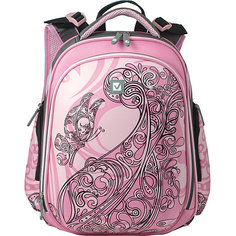 Ранец жесткокаркасный BRAUBERG, для средней школы,2 отделения, девочка,Кружево, 13 литров,38*28*12см