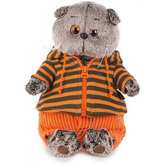 Мягкая игрушка Budi Basa Кот Басик в штанах и полосатой кофте, 19 см