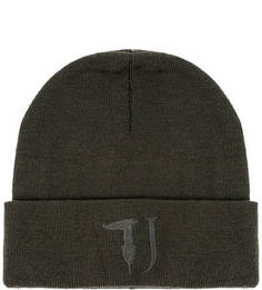 Трикотажная шапка цвета хаки Trussardi Jeans