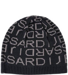 Синяя трикотажная шапка Trussardi Jeans