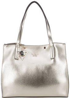 Вместительная сумка золотистого цвета Guess