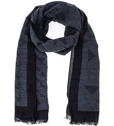 Синий шарф с логотипом бренда Guess