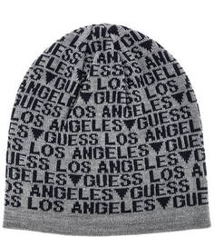 Двухцветная вязаная шапка Guess
