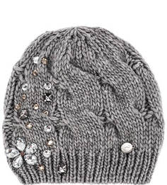 Серая вязаная шапка Guess