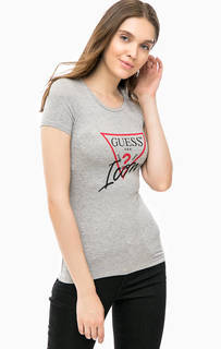Серая футболка с короткими рукавами Guess