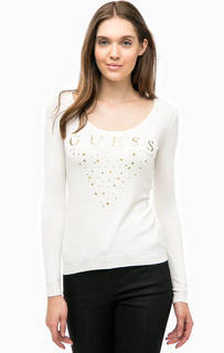 Джемпер молочного цвета с длинными рукавами Guess