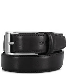 Черный ремень из натуральной кожи Strellson