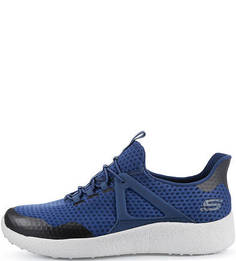 Синие текстильные кроссовки Skechers