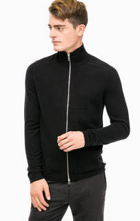 Черный шерстяной кардиган на молнии Marc Opolo