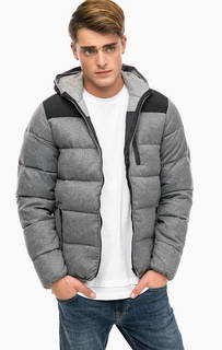 Серый зимний пуховик с капюшоном Wrangler