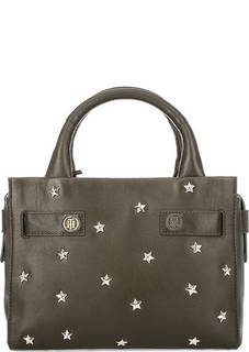 Кожаная сумка с металлическим декором Tommy Hilfiger