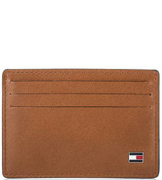 Коричневая кожаная визитница Tommy Hilfiger