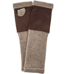 Перчатки из кожи и кашемира без пальцев Eleganzza