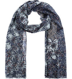 Синий палантин из шерсти Eleganzza